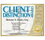 Client Distinction Award Stephane E. Drake, Esq.